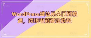 WordPress建站从入门到精通，跨境电商建站教程-博学技术网