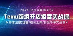 2024Temu跨境开店运营实战课，开店注册/选品/核价上架/日出千单实战课-博学技术网