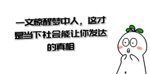 某公众号付费文章《一文 惊醒梦中人，这才是当下社会能让你发达的真相》-博学技术网