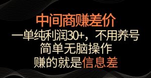 中间商赚差价，一单纯利润30+，简单无脑操作，赚的就是信息差，轻轻松松日入1000+-博学技术网