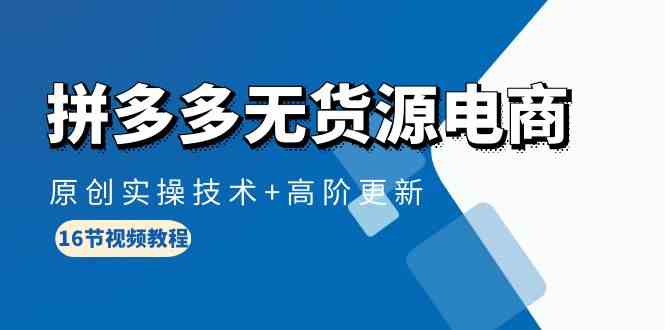 （10015期）拼多多无货源电商，原创实操技术+高阶更新（16节视频教程）-博学技术网
