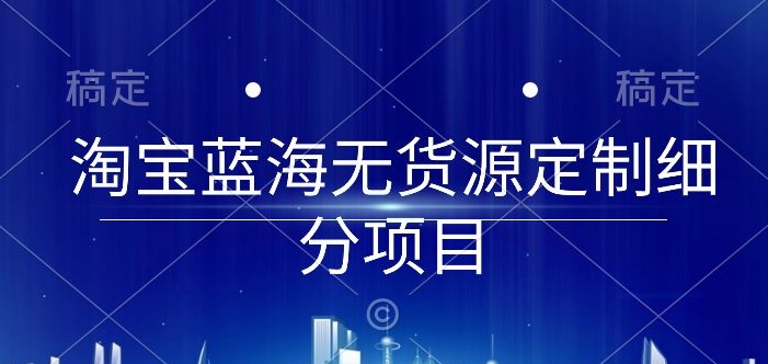 淘宝蓝海无货源定制细分项目，从0到起店实操全流程-博学技术网