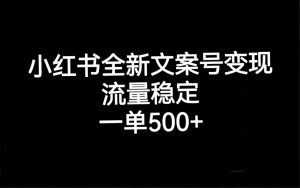小红书全新文案号变现，流量稳定，一单收入500+-博学技术网