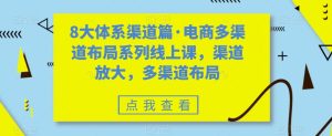 八大体系渠道篇·电商多渠道布局系列线上课，渠道放大，多渠道布局-博学技术网
