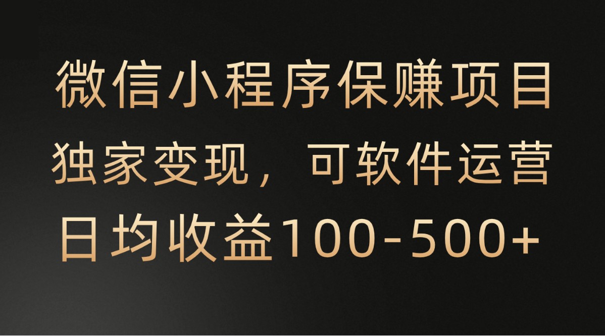 微信小程序，腾讯保赚项目，可软件自动运营，日均100-500+收益有保障-博学技术网