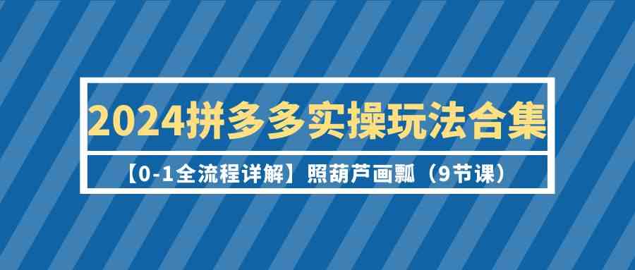 （9559期）2024拼多多实操玩法合集【0-1全流程详解】照葫芦画瓢（9节课）.-博学技术网