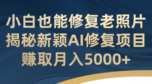 小白也能修复老照片！揭秘新颖AI修复项目，赚取月入5000+-博学技术网