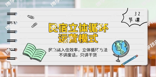 民宿立体循环运营模式：民宿高入住效率，立体循环方法，只讲干货（32节）-博学技术网
