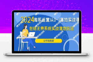 2024淘系运营从0-1落地实战课：包括无界系统实战落地玩法（32节）-博学技术网