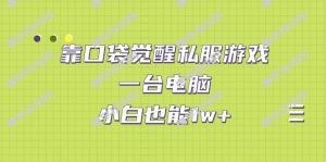 靠口袋觉醒私服游戏，一台电脑，小白也能1w+（教程+工具+资料）-博学技术网