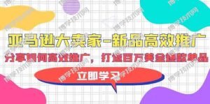 （9945期）亚马逊 大卖家-新品高效推广，分享如何高效推广，打造百万美金爆款单品-博学技术网