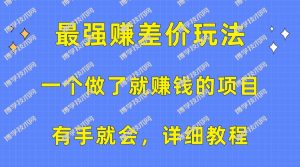 （10718期）一个做了就赚钱的项目，最强赚差价玩法，有手就会，详细教程-博学技术网