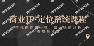 商业IP·定位系统课程：带你像作战一样，做入场前分析，布局与推演-博学技术网