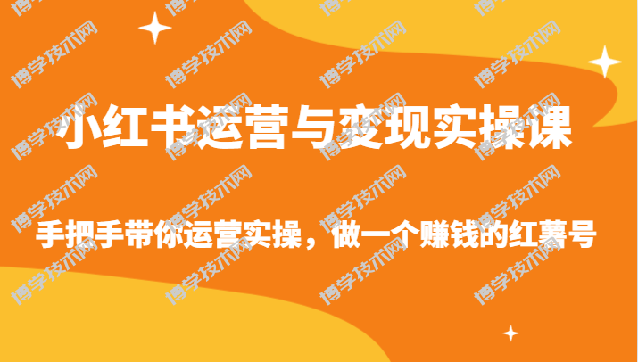 小红书运营与变现实操课-手把手带你运营实操，做一个赚钱的红薯号-博学技术网