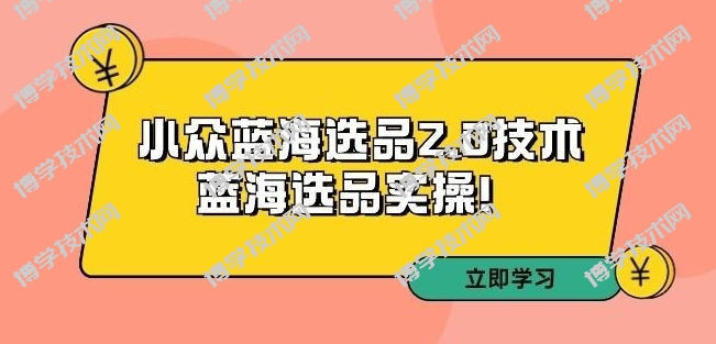 拼多多培训第33期：小众蓝海选品2.0技术-蓝海选品实操！-博学技术网