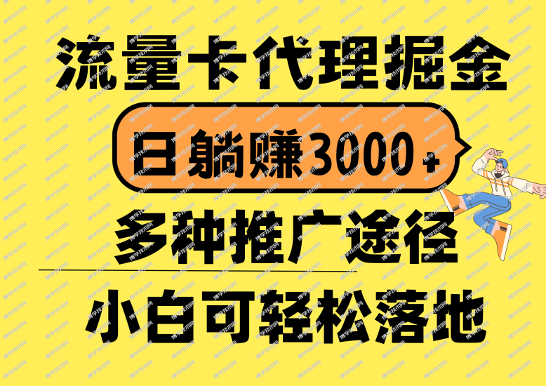 （10771期）流量卡代理掘金，日躺赚3000+，首码平台变现更暴力，多种推广途径，新…-博学技术网