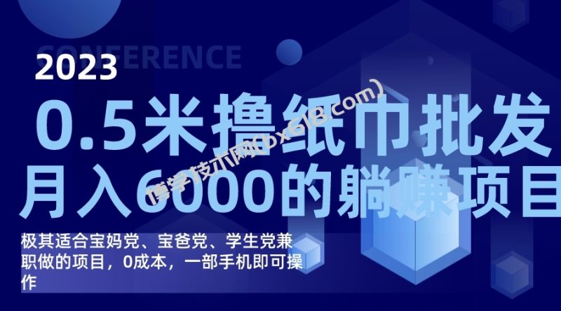 撸纸巾批发躺赚项目，0成本，一部手机无脑操作，月入6000+-博学技术网