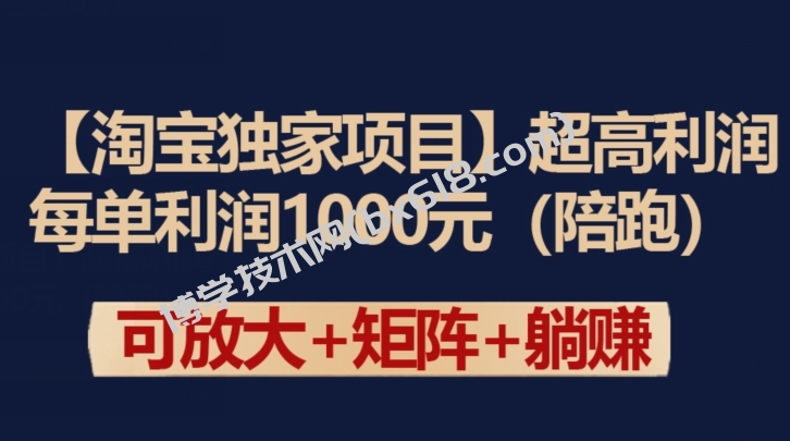 【淘宝独家项目】超高利润：每单利润1000元-博学技术网