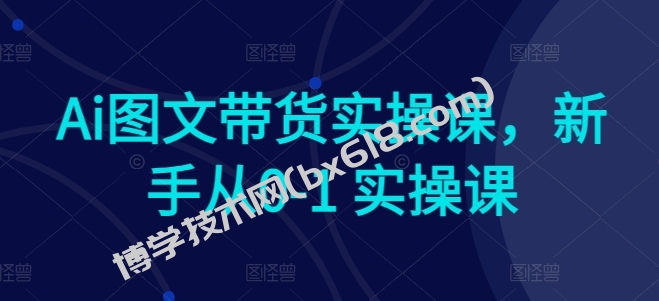 Ai图文带货实操课，新手从0-1 实操课-博学技术网