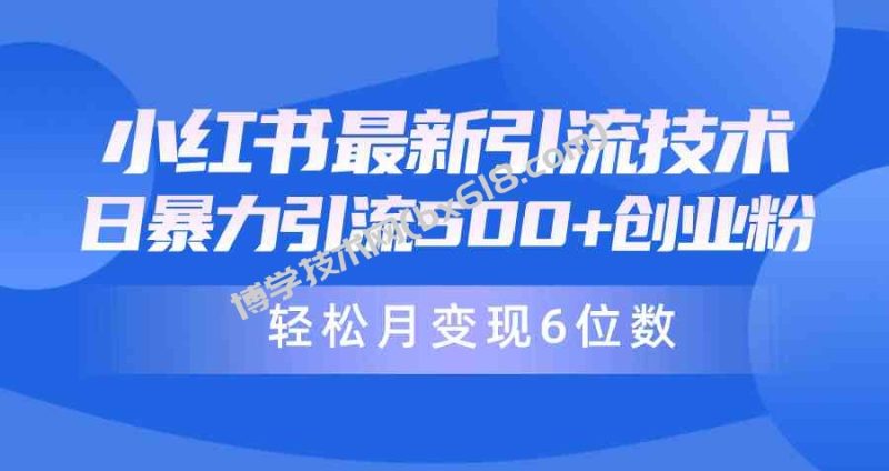 （9871期）日引500+月变现六位数24年最新小红书暴力引流兼职粉教程-博学技术网