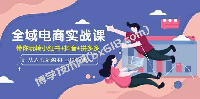 （9529期）全域电商实战课：从入驻到盈利，带你玩转小红书+抖音+拼多多（80节课）-博学技术网