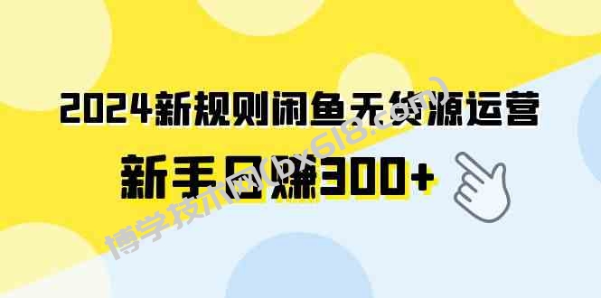 （9522期）2024新规则闲鱼无货源运营新手日赚300+-博学技术网