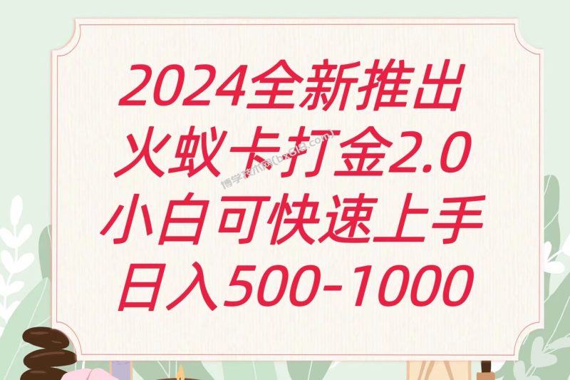 全新火蚁卡打金项火爆发车日收益一千+-博学技术网