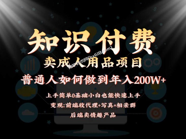 2024蓝海赛道，前端知识付费卖成人用品项目，后端产品管道收益如何实现年入200W+-博学技术网