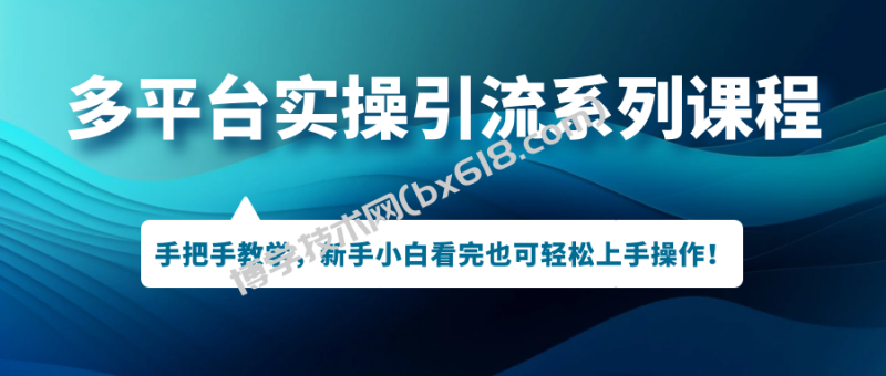 多平台实操引流系列课程，手把手教学，新手小白看完也可轻松上手引流操作！-博学技术网