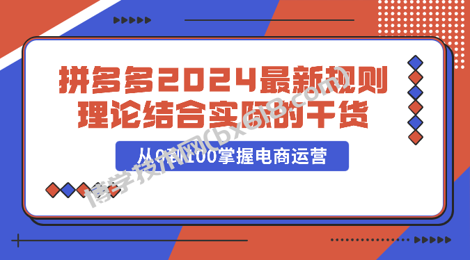 拼多多2024最新规则理论结合实际的干货，从0到100掌握电商运营-博学技术网