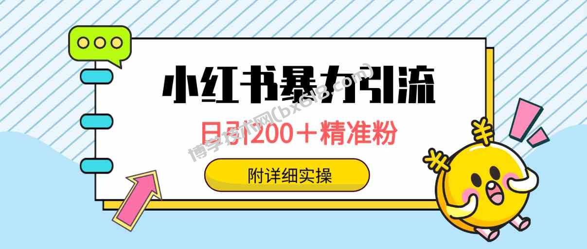 （9582期）小红书暴力引流大法，日引200＋精准粉，一键触达上万人，附详细实操-博学技术网