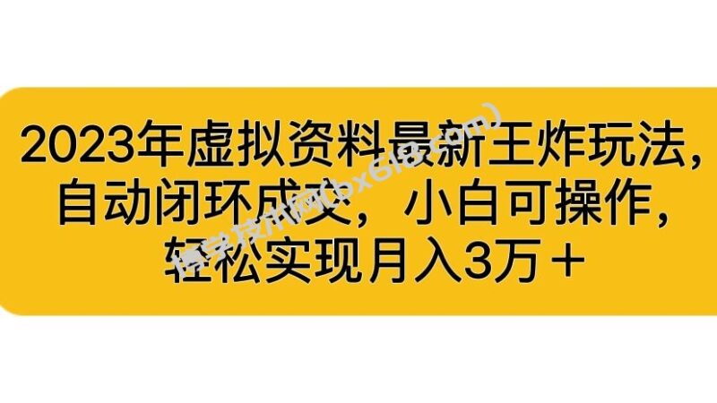 2023年虚拟资料最新王炸玩法，自动闭环成交，小白可操作，轻松实现月入3…-博学技术网