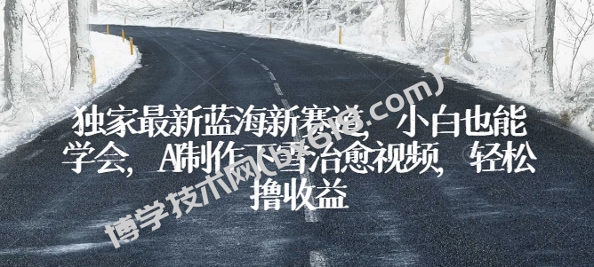 独家最新蓝海新赛道，小白也能学会，AI制作下雪治愈视频，轻松撸收益-博学技术网