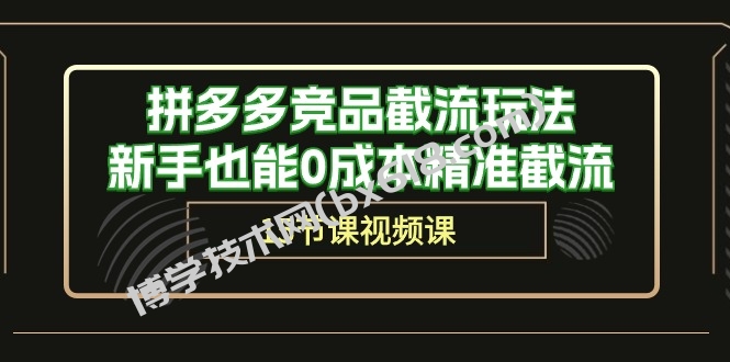 （10301期）拼多多竞品截流玩法，新手也能0成本精准截流（15节课）-博学技术网
