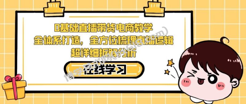 0基础直播带货电商教学：全体系打造，全方位梳理直播逻辑，超详细拆解分析-博学技术网