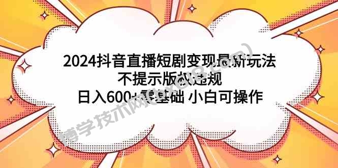 （9305期）2024抖音直播短剧变现最新玩法，不提示版权违规 日入600+零基础 小白可操作-博学技术网