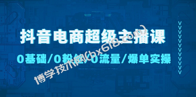 抖音电商超级主播课：0基础、0粉丝、0流量、爆单实操！-博学技术网