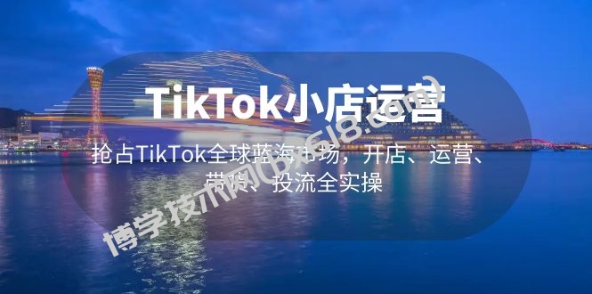 TikTok小店运营 抢占TikTok全球蓝海市场，开店、运营、带货、投流全实操-博学技术网