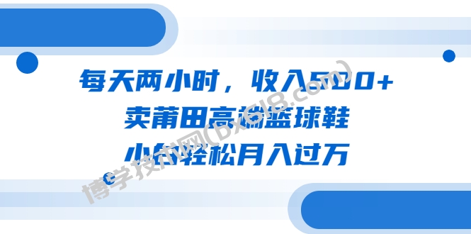 每天两小时，收入500+，卖莆田高端篮球鞋，小白轻松月入过万（教程+素材）-博学技术网