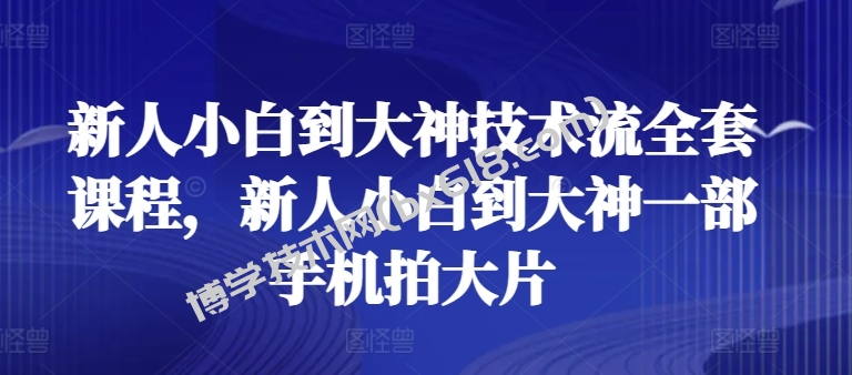 新人小白到大神技术流全套课程，新人小白到大神一部手机拍大片-博学技术网