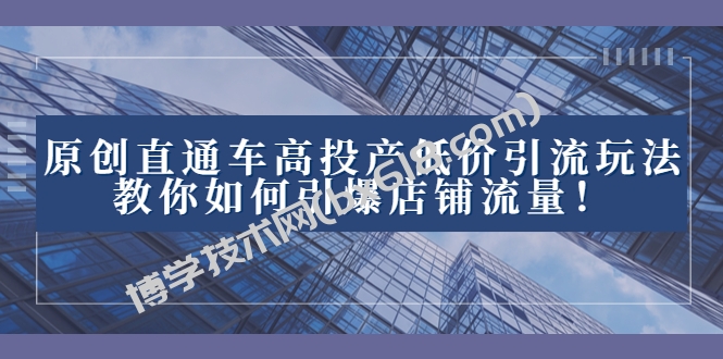 2023直通车高投产低价引流玩法，教你如何引爆店铺流量！-博学技术网