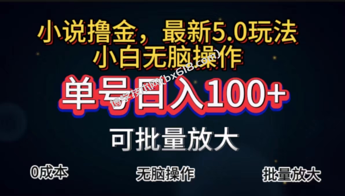 全自动小说撸金，单号日入100+小白轻松上手，无脑操作-博学技术网