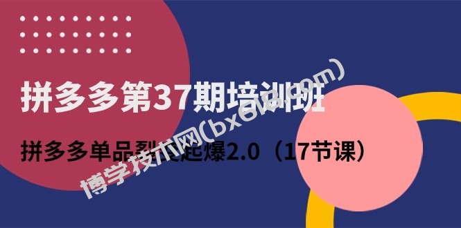 （10835期）拼多多第37期培训班：拼多多单品裂变起爆2.0（17节课）-博学技术网
