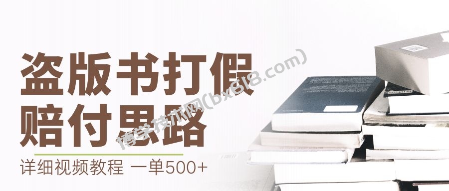 最新盗版书赔付打假项目，一单利润500+【详细玩法视频教程】-博学技术网