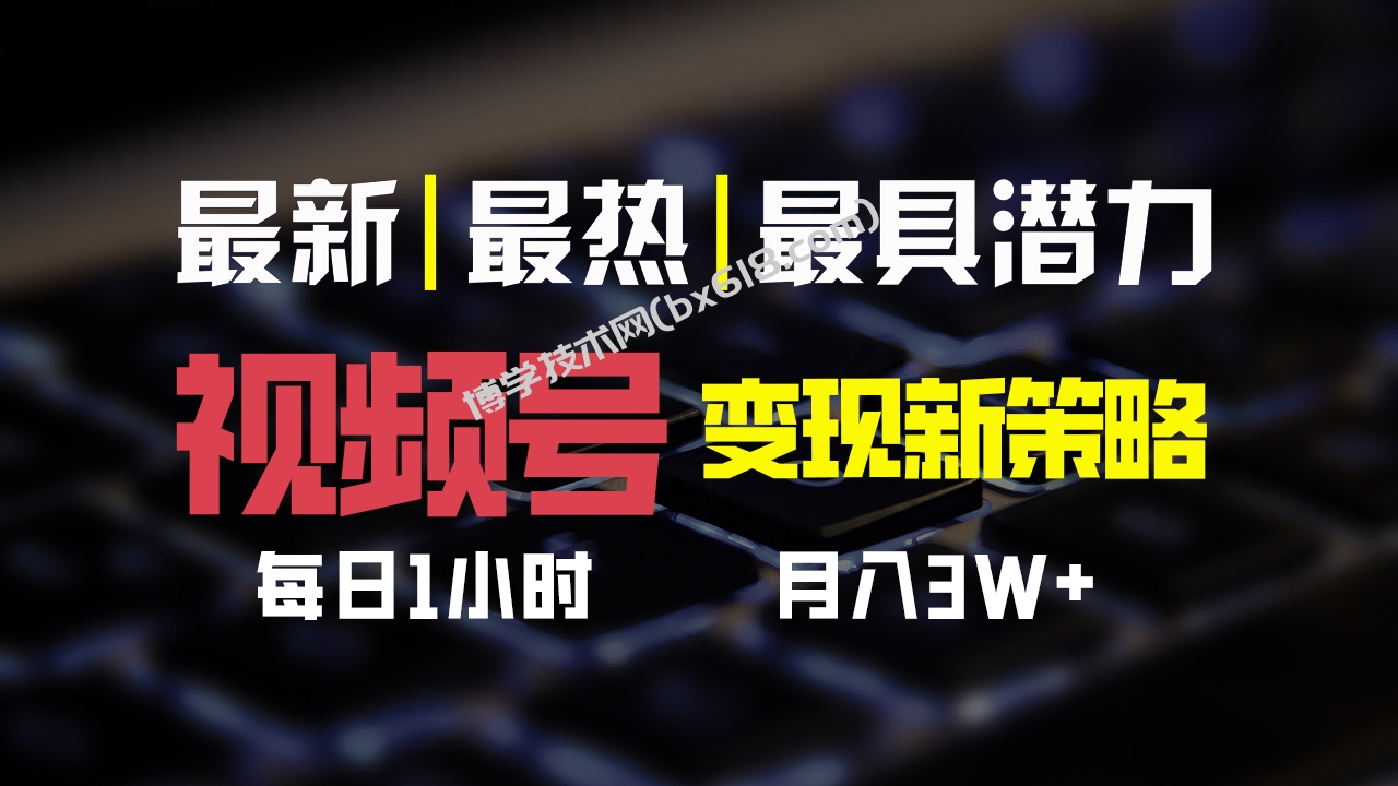 视频号变现新策略，每日一小时月入30000+-博学技术网