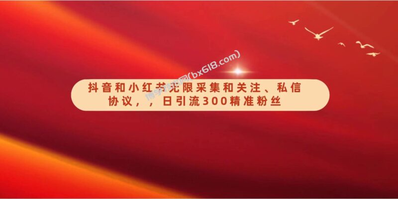 抖音和小红书无限采集和关注、私信协议，日引流300精准粉-博学技术网