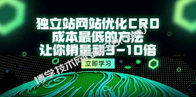 （10173期）独立站网站优化CRO，成本最低的方法，让你销量翻3-10倍（5节课）-博学技术网