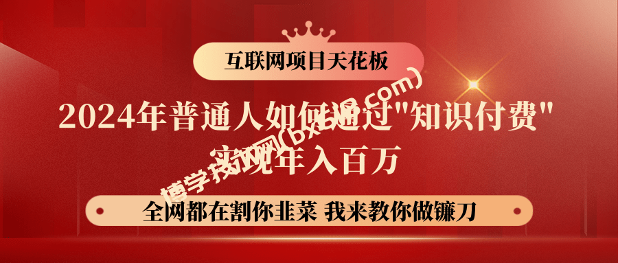 2024年普通人如何通过"知识付费"月入十万年入百万，实现财富自由-博学技术网