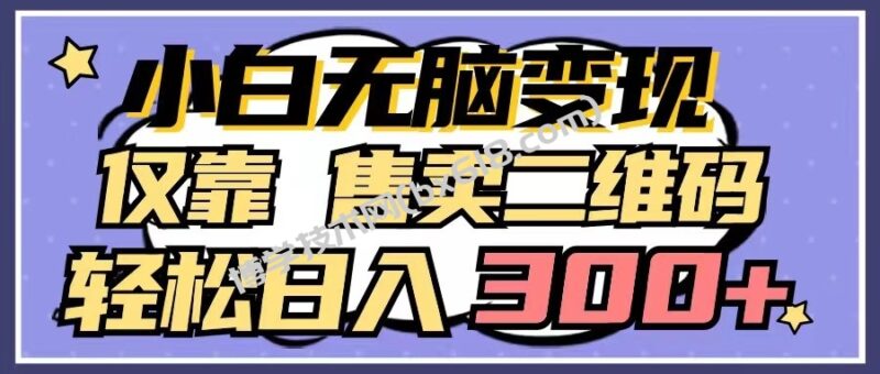 小白无脑变现，仅靠售卖二维码，轻松日入300+-博学技术网