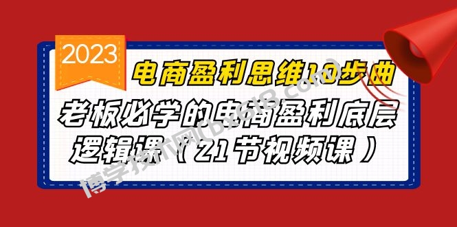 电商盈利-思维10步曲，老板必学的电商盈利底层逻辑课（21节视频课）-博学技术网